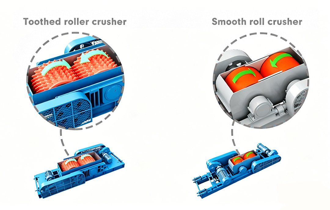 Double-Roller-Crusher-Roller-Design---Toothed-Roller-and-Smooth-Roller