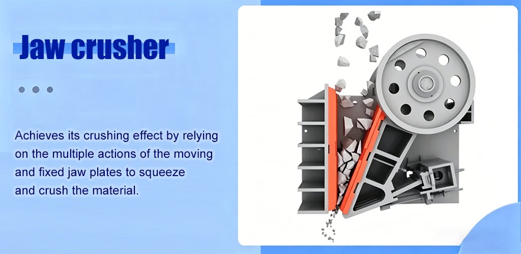 Achieves its crushing effect by relyingon the multiple actions of the movingand fixed jaw plates to squeezeand crush the material.