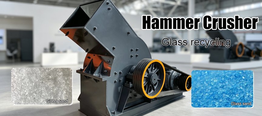 Hammer-crusher-for-producing-glass-sand