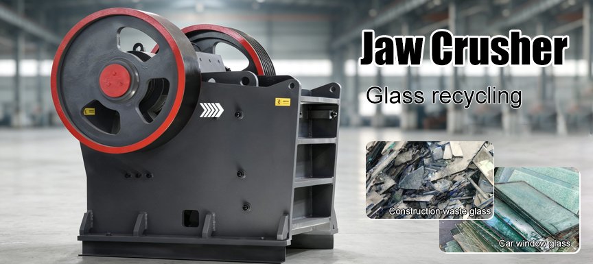 Jaw-crushers-crush-waste-construction-glass-and-car-window-glass.