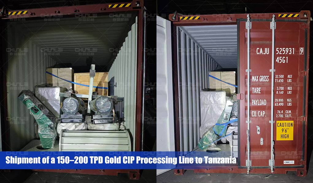Shipment of a 150–200 TPD CIP Gold Processing Line to Tanzania