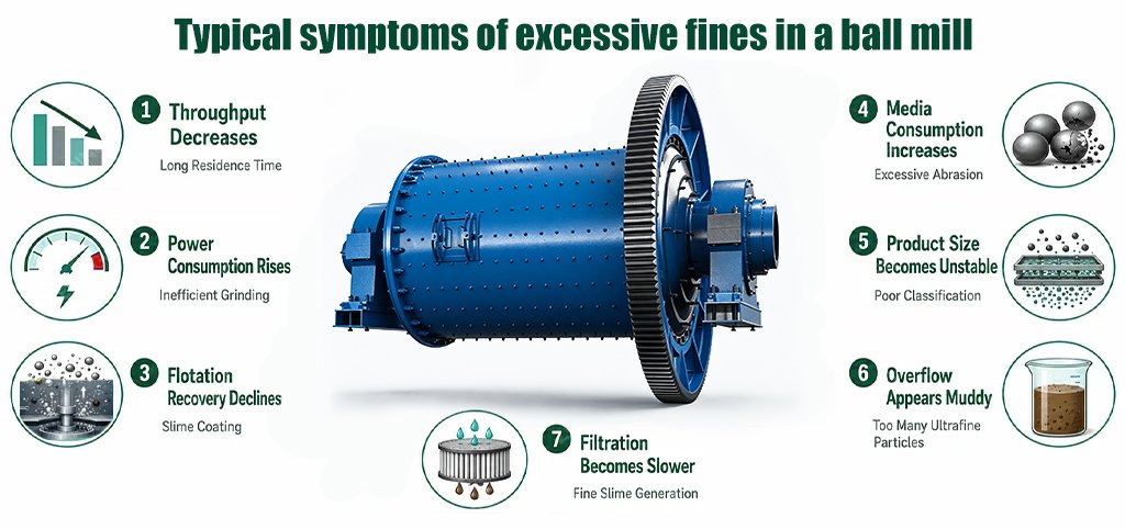 Typical-symptoms-of-excessive-fines-in-a-ball-mill